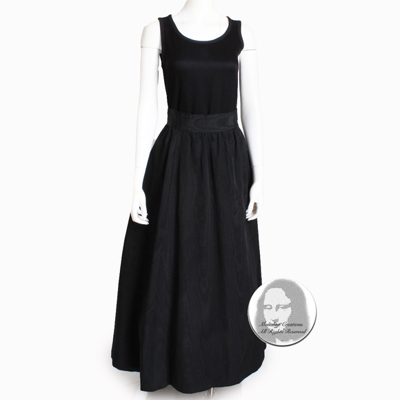 Yves Saint Laurent Skirt Black Moire Maxi Rare Ballet Russes Vintage 70s EU 42 - Picture 12 of 16